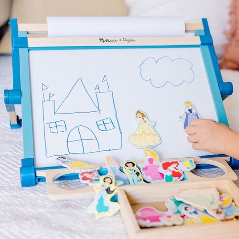 Melissa & Doug Deluxe Double-Sided Tabletop Easel (Arts & Crafts, 42 Pieces, 17.5" H x 20.75" W x 2.75" L, Great Gift for Girls and Boys - Best for 3, 4, 5 Year Olds and Up),Gold in Saudi Arabia