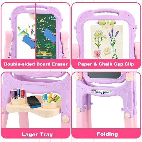 Easel for Kids Double-Sided Art Drawing Board Toys 3 4 Year Birthday Gifts in Saudi Arabia