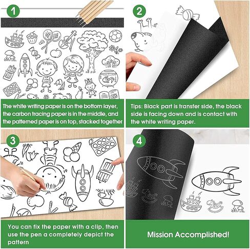 Carbon Paper for Tracing Graphite Transfer-Paper - PSLER 30 Pcs Black Graphite Paper for Tracing Drawing Patterns on Wood Projects Canvas Fabric Artist Lettering Sketch Drawing A4 8.27 X 11.81 Inch in Kuwait