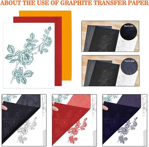 ورق الكربون لتتبع ورقة نقل الجرافيت - PSLER 30 PCS ورقة جرافيت أسود لتتبع أنماط الرسم على مشاريع خشبية القماش فنان رسائل رسم رسم A4 8.27 × 11.81 بوصة in Kuwait