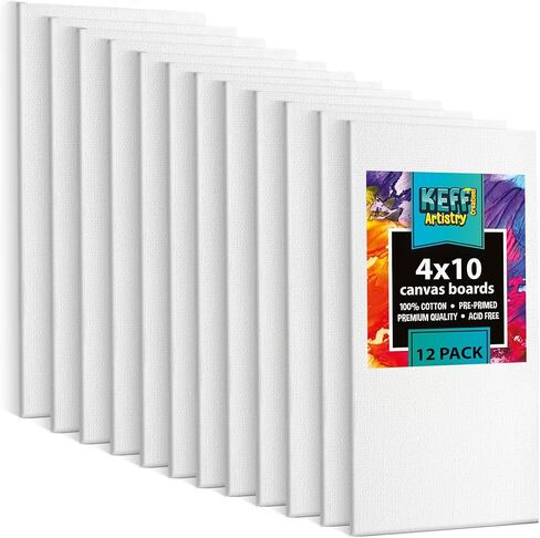 Keff 24 -Pack Bulk Canvas للطلاء ، 6 من 5 × 7 ، 8x10 ، 9x12 ، 11x14 لوحات قماش للطلاء ، اللوازم الفنية للبالغين والأطفال - القماش القطني 100 ٪ للقطن للاكريليك ، الزيت ، الألوان المائية ، بيدا in Kuwait