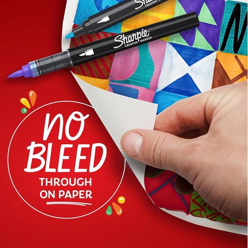 Sharpie Creative Paint-like Brush Tip Acrylic Markers, Assorted Colors, 12 Count, Perfect for Art and Craft Supplies in Saudi Arabia