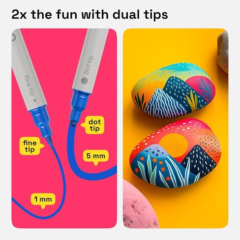 ARTISTRO 120 Precision Dual-Tip Acrylic Paint Markers – Paint Pens Set with Dot & Fine Tips for Fabric, Rock, Glass, Wood, Coloring Books – Arts & Crafts Gift – Classroom Must Haves & School Supplies in Saudi Arabia