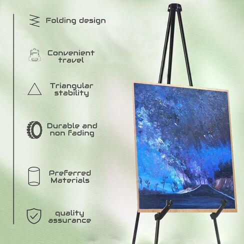سميك سميلي ستانز لعلامة الزفاف والملصق 63 '' الحامل المحمول لعرض easel easel لحامل الحامل المعدني القابل للتعديل ، حامل ترايبود سريع الإعداد ، العروض ، العلامات ، الملصقات (أسود 1pc) in Kuwait