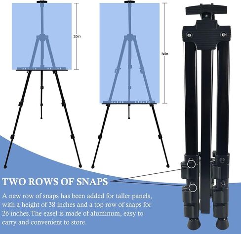 Art Painting Display Artist Easel Stand,Ns Jymb Portable Metal Adjustable Easels for Painting Canvases Height from 17 to 66 Inch - Carry Bag for Table-Top/Floor Displaying and Wedding Signs - Black in Saudi Arabia