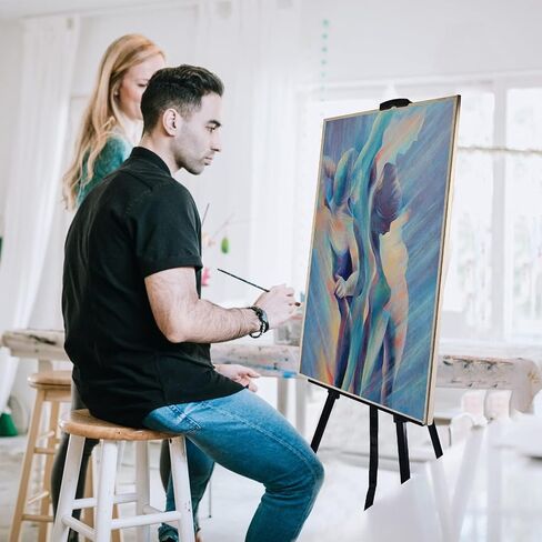 Art Painting Display Artist Easel Stand,Ns Jymb Portable Metal Adjustable Easels for Painting Canvases Height from 17 to 66 Inch - Carry Bag for Table-Top/Floor Displaying and Wedding Signs - Black in Saudi Arabia