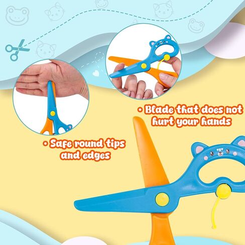 LOVESTOWN Plastic Scissors for Kids, 4 PCS Pre-School Training Scissors, Age 3 for Toddler Arts and Crafts in Saudi Arabia