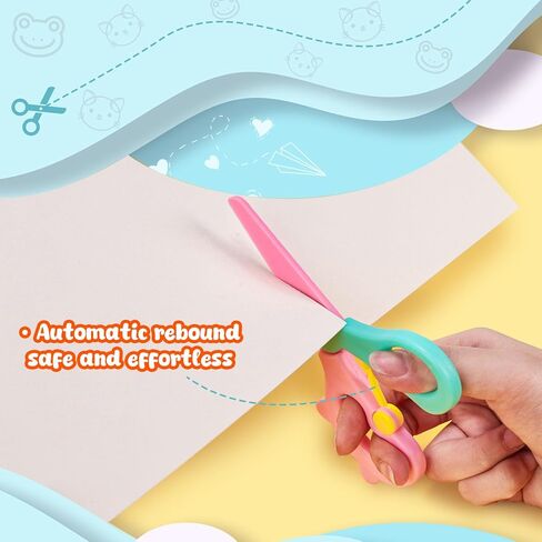 LOVESTOWN Plastic Scissors for Kids, 4 PCS Pre-School Training Scissors, Age 3 for Toddler Arts and Crafts in Saudi Arabia