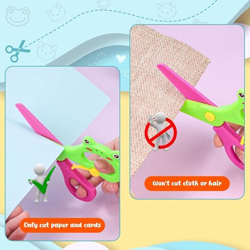 LOVESTOWN Plastic Scissors for Kids, 4 PCS Pre-School Training Scissors, Age 3 for Toddler Arts and Crafts in Saudi Arabia