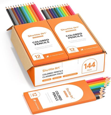 Shuttle Art 360 PCS Colored Pencils Bulk, 12 Assorted Colors, Pack of 30, Break-resistant, Pre-sharpened Colored Pencils for Kids, Bulk Pack School Supplies for Teachers & Students in Saudi Arabia