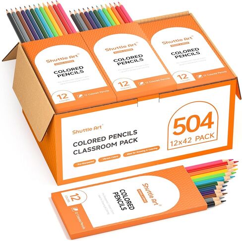 Shuttle Art 360 PCS Colored Pencils Bulk, 12 Assorted Colors, Pack of 30, Break-resistant, Pre-sharpened Colored Pencils for Kids, Bulk Pack School Supplies for Teachers & Students in Saudi Arabia