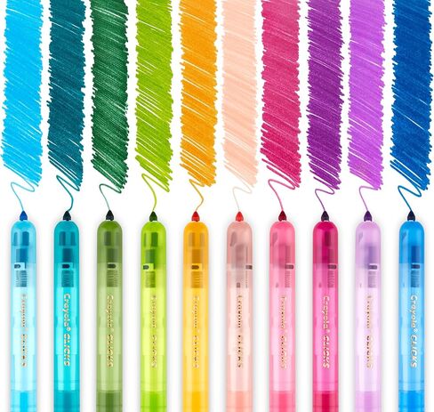 Crayola Clicks Retractable Markers (10ct), No Dry Washable Markers for Kids, Bold Colors, Click Markers for School, Easter Basket Stuffers & Gifts for Kids in Saudi Arabia