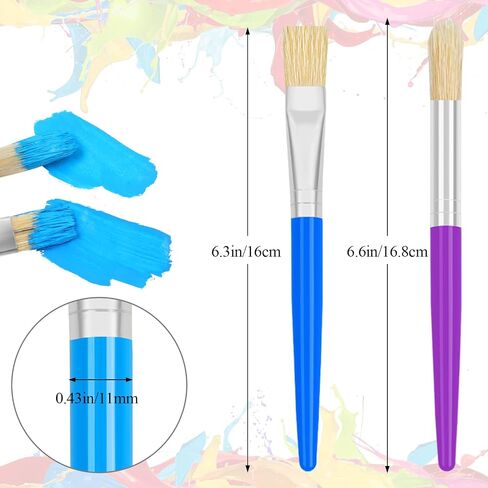 20 Pcs Paint Brushes for Kids, Round and Flat Kids Paint Brushes, Easy Hold and Clean Toddler Paint Brushes, Bristle Craft Paint Brushes for Acrylic Oil Watercolor Washable Paint in Saudi Arabia
