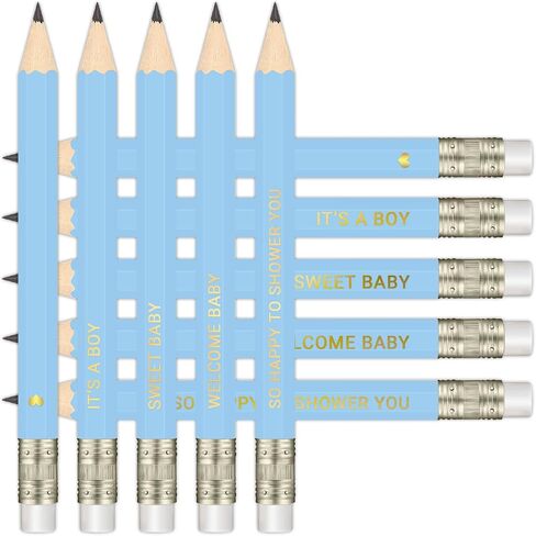 50Pcs - Baby Shower Sharpened Half Pencils with Erasers, Pre-sharpened Pencils for Baby Shower Games, 4 Inches in Kuwait