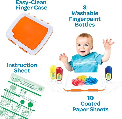 Crayola Washable Finger Paint Station, Mess Free Washable Finger Painting for Toddlers, Toddler Arts & Crafts, Sensory Activity, Easter Basket Stuffers, 1+ in Saudi Arabia