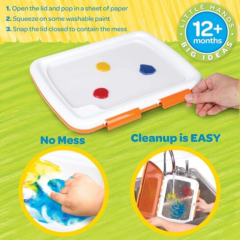 Crayola Washable Finger Paint Station, Mess Free Washable Finger Painting for Toddlers, Toddler Arts & Crafts, Sensory Activity, Easter Basket Stuffers, 1+ in Saudi Arabia