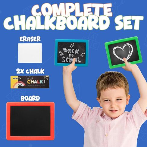 Mini Chalkboard for Kids - (Pack of 24) Goodie Bags Stuffers for Kids Mini Kids Chalkboard Each with 2 Chalk Sticks, and 1 Eraser for Boys and Girls,Toddler Party Favors Birthday Goodie Bags for Kids in Saudi Arabia