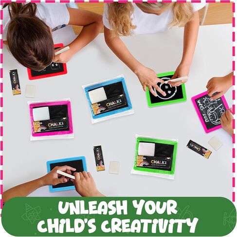 Mini Chalkboard for Kids - (Pack of 24) Goodie Bags Stuffers for Kids Mini Kids Chalkboard Each with 2 Chalk Sticks, and 1 Eraser for Boys and Girls,Toddler Party Favors Birthday Goodie Bags for Kids in Saudi Arabia