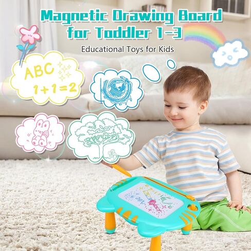 لوحة الرسم المغناطيسي للأطفال الصغار 1-3 ، ألعاب الأطفال الصغار 2-3 ، لعبة Magna Mess Free Doodle Board Pad Toy ، حفر ألعابًا تعليمية ملونة لـ 1 2 2 3 سنوات من الأولاد عيد ميلاد هدية عيد ميلاد in Kuwait
