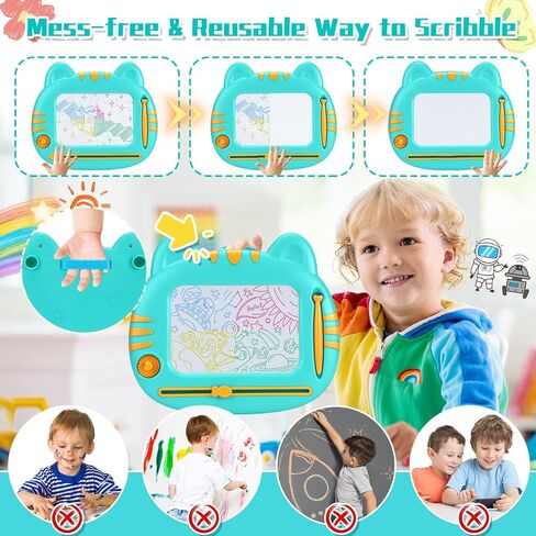 لوحة الرسم المغناطيسي للأطفال الصغار 1-3 ، ألعاب الأطفال الصغار 2-3 ، لعبة Magna Mess Free Doodle Board Pad Toy ، حفر ألعابًا تعليمية ملونة لـ 1 2 2 3 سنوات من الأولاد عيد ميلاد هدية عيد ميلاد in Kuwait