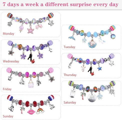 VICTLOV Charm Bracelet Making Kit, DIY Craft for Girls, Unicorn/Mermaid Crafts Gifts Set for Arts and Crafts for Girls Teens Ages 5-12 in Saudi Arabia