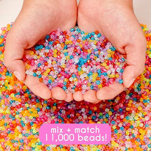 Just My Style ABC Beads by Horizon Group Usa, 1000+ Charms & Beads, Alphabet Charms, Accent Seed Star Wax Beading Cord, Satin Cord Key Ring Included, Bright, Small in Kuwait