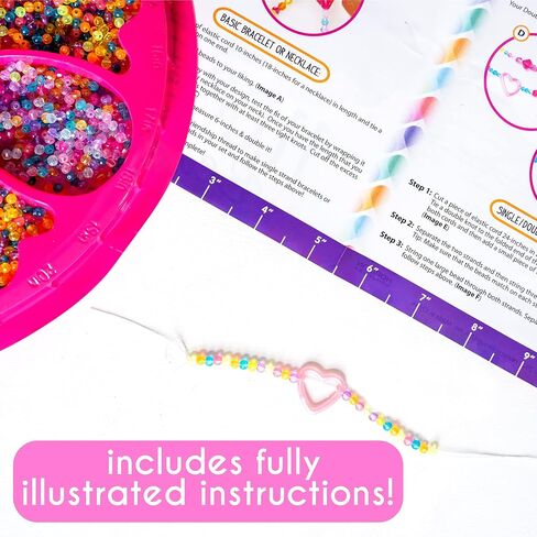 Just My Style ABC Beads by Horizon Group Usa, 1000+ Charms & Beads, Alphabet Charms, Accent Seed Star Wax Beading Cord, Satin Cord Key Ring Included, Bright, Small in Kuwait