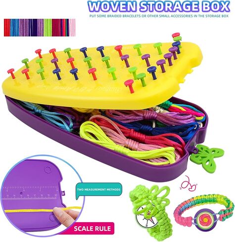 Friendship Bracelet Making Kit Toys, Ages 7 8 9 10 11 12 Year Old Girls Gifts Ideas, Birthday Present for Teen Girl, Arts and Crafts String Maker Tool, Bracelet DIY, Kids Travel Activity Set in Kuwait