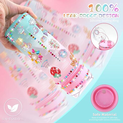 GirlsHome Decorate Your Own Water Bottle for Girls Age 4-6-8-10, Unicorn Toys for Girls Painting Crafts, Fun Arts and Crafts Kits 6-12 Year Old Toddler Girls Birthday Christmas Gifts Toys in Saudi Arabia