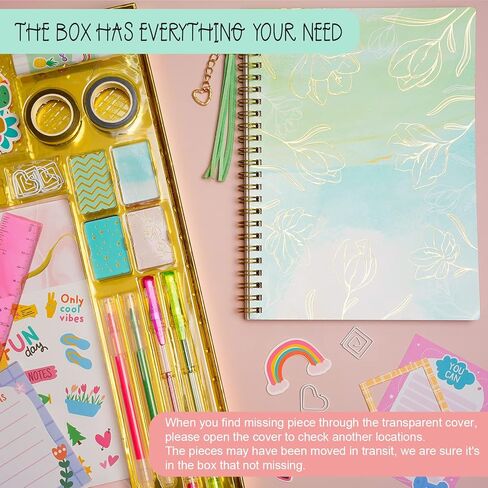 ABERLLS DIY Journal Kit for Girls, Birthday Gift for 6 7 8 9 10 11 12 Year Old Girl, Art Crafts Kits for Tween Teenage Kids, Scrapbook Diary Supplies Toy Set in Kuwait