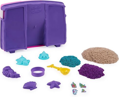 Kinetic Sand, Mermaid Palace Playset with 2.06lbs Play Sand (Neon Purple, Shimmer Teal & Beach), Tools & Folding Sandbox, Sensory Toys for Kids in Saudi Arabia