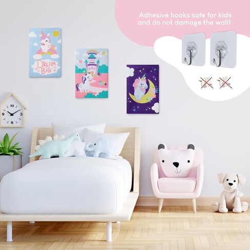 BONNYCO Paint by Numbers Kit for Kids Unicorns Pack 3 Canvas Paint by Number Canvas Framed Unicorn Gifts for Girls Arts and Crafts Kids Paint by Number Kits, Pre Drawn Canvas for Painting for Kids in Kuwait