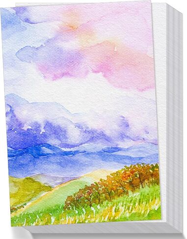 60 Sheets Watercolor Paper, 5 x 7 Inch Cold Press 300GSM/ 140LB Water Color Paper Bulk for Kids Child Adults, Small Off-White Watercolor Drawing Paint Paper for Art Drawing Supplies in Saudi Arabia