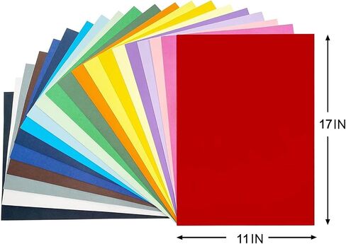 11x17 Large Cardstock A3 Color Paper Colored Card Stock 100 Sheets Multi-Color Poster Paper Sheets 20 Colors 80lb Thick Printer Paper Display Board for Art and Crafts, Exhibits in Saudi Arabia