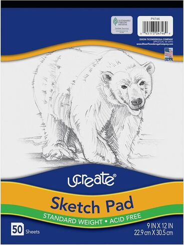 UCreate Sketch Pad, Standard Weight, 9" x 12", 50 Sheets in Kuwait