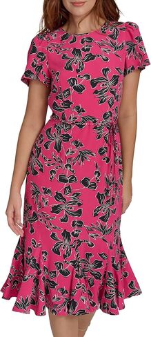 Tommy Hilfiger Women's Stretch Fabric Trumpet Skirt Self-tie Belt Dress in Saudi Arabia