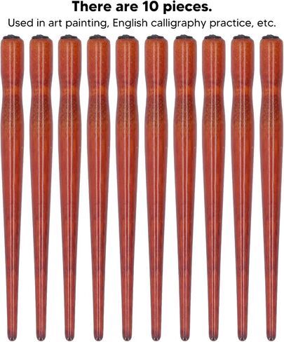 10 PCS DIP PEN NIB حامل ، مريح قبضة خشبية القلم القلم النقش الفنان الفنان الحبر الرسم كتابة PENHOLEDER for Art Paint in Kuwait