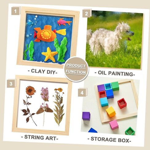 Kathfly 12 Pcs 8 x 8 Inch Pine Wood Panel Boards Unfinished Square Wood Panels Painting Panel Boards for Crafts Paint DIY Drawing Pouring Art Projects in Kuwait