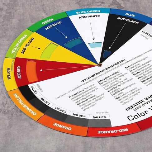Creative Mark Double-Sided Color Wheel Mixing Guide, 9.25", 60 Colors, Munsell System Based, for Artists, Professionals, Students, Teachers in Kuwait