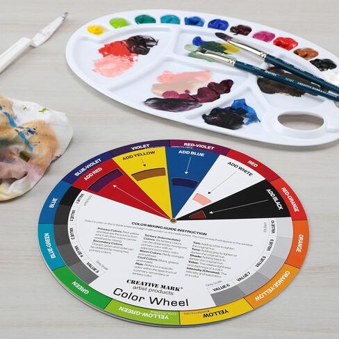 Creative Mark Double-Sided Color Wheel Mixing Guide, 9.25", 60 Colors, Munsell System Based, for Artists, Professionals, Students, Teachers in Kuwait