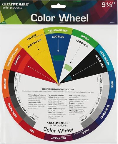 Creative Mark Double-Sided Color Wheel Mixing Guide, 9.25", 60 Colors, Munsell System Based, for Artists, Professionals, Students, Teachers in Kuwait