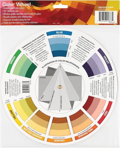 Creative Mark Double-Sided Color Wheel Mixing Guide, 9.25", 60 Colors, Munsell System Based, for Artists, Professionals, Students, Teachers in Kuwait