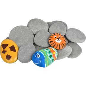 Simetufy 15 PCS Rocks للطلاء ، صخور النهر للطلاء ، صخور الرسم المسطحة 2 "-3" ، صخور ناعمة للحرف اليدوية ، الحجارة الطبيعية للديي ، روعة الصخور الديكور