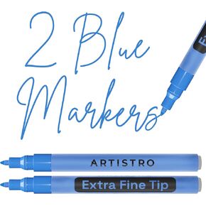 ARTISTRO 2 White Acrylic Paint Markers - 0.7mm Extra Fine-Tip Paint Pens - Perfect for Crafting, Art Projects, & More