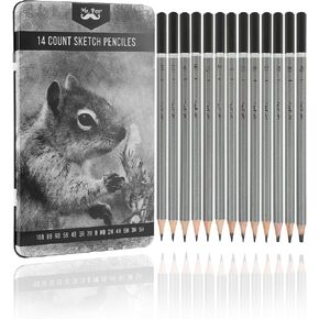 Mr. Pen- Sketch Pencils for Drawing, 19 pcs, Drawing Pencils for Sketching with Graphite Sticks, Erasers and Sharpener, Sketching Pencils, Art Pencils for Sketching, Graphite Pencils