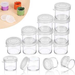 Small Paint Cup with Lids, Plastic Mini Paint Containers DIY Craft Storage Containers Craft Cup for Beads Seeds Clay or Others (25 Pieces)