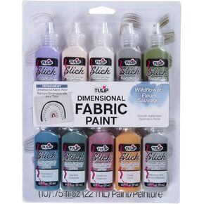 Tulip Fabric Paint Pack - Non-Toxic and Permanent 3D Puff Paint for Fashion Party, 20 Color Pack