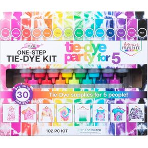 Tulip One-Step Tie-Dye Kit Party for 5, 15 Rainbow Colors for Fabric