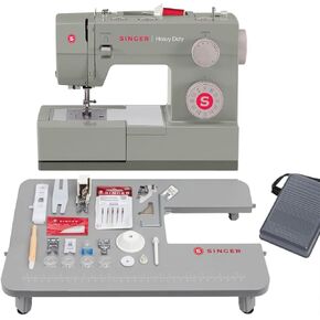 SINGER Heavy Duty 4452 High Speed Sewing Machine With Accessory Kit | Strong Motor with Enhanced Piercing Power, 110 Stitch Applications, Full Metal frame, 1-step Buttonhole & LED Lights