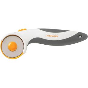 Fiskars 60mm Titanium Blade Loop Rotary Cutter, Softgrip For Fabric, Felt, Vinyl and Crafts